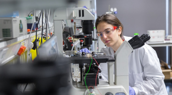 Researcher in lab