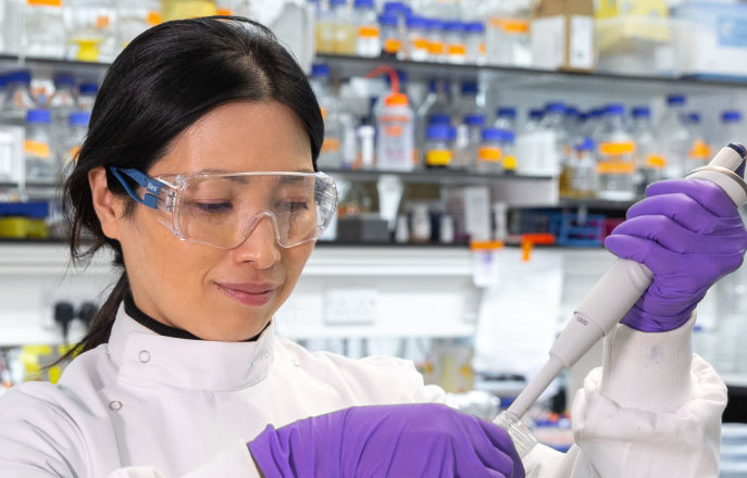 Marin in her lab