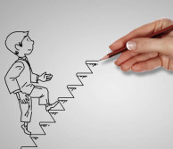 A cartoon of a person taking steps