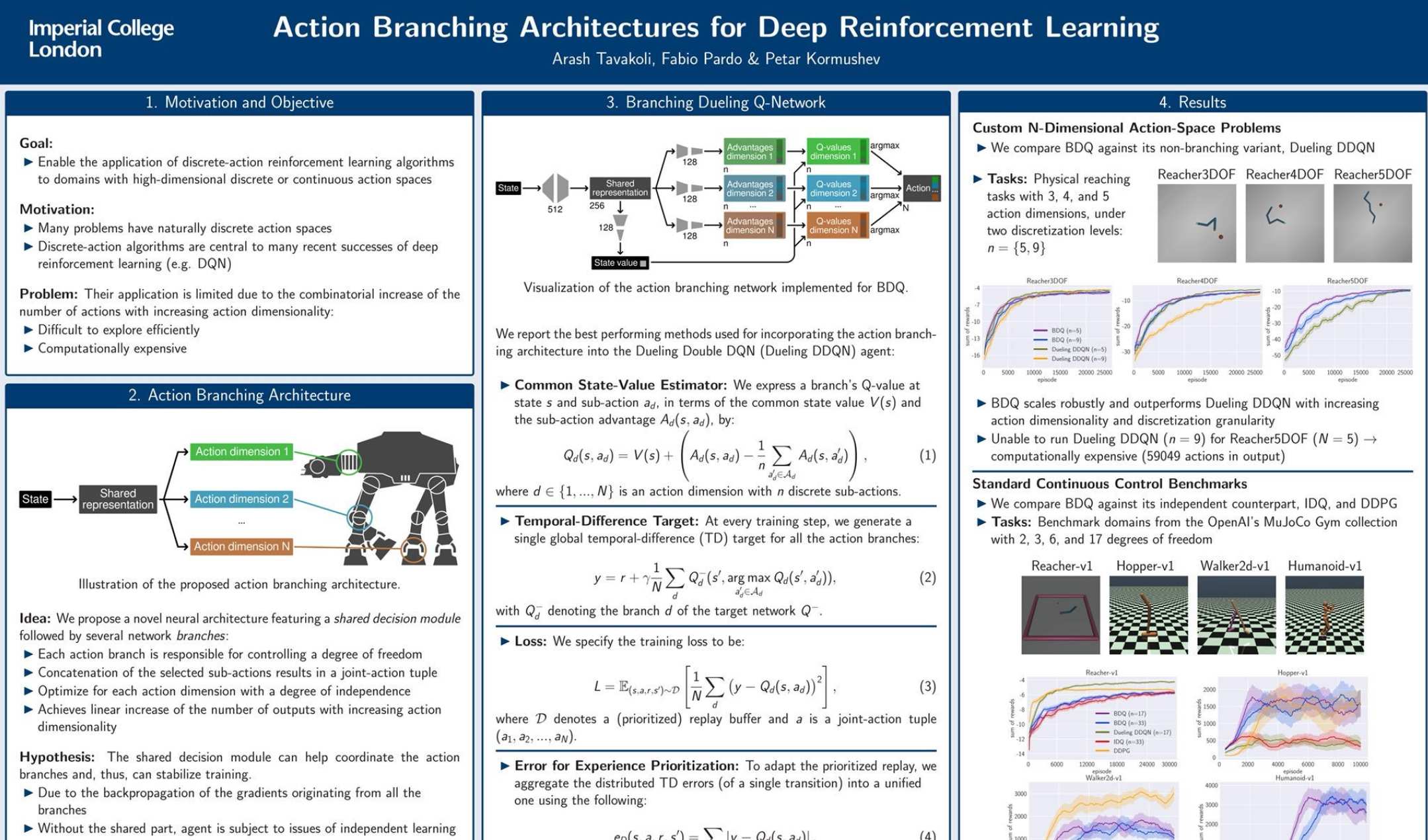 Arash Tavakoli @ NIPS 2017, Action Branching Architectures for Deep Reinforcement Learning