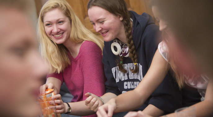 Students attending a cheese society event