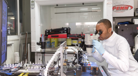 A student in a laboratory