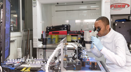 A student in a laboratory