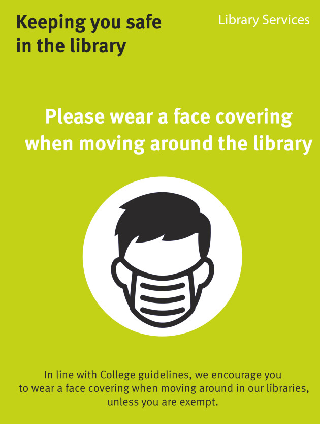 Library Services Covid-19 face covering poster