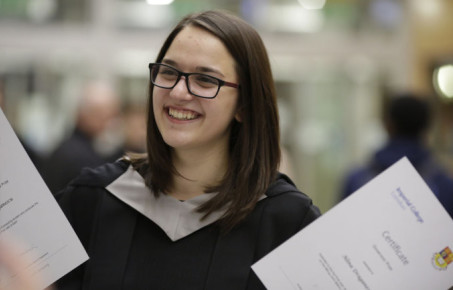 Female student looking to the right