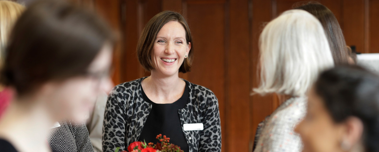Gabbie Filmer-Pasco, Trusts and Foundations Manager smiling during an event with legacy pledgers