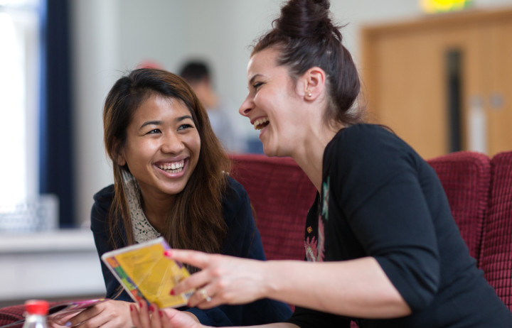 female imperial students talking