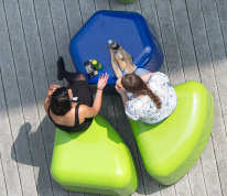 Two people sitting