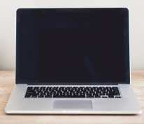 Laptop on a table