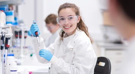 Student in lab