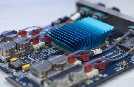 Close-up photo of a computer chip