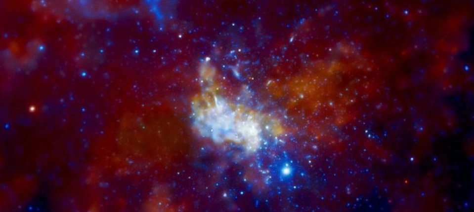 An astronomical radio source at the center of the Milky Way Galaxy (Sagittarius A*) believed to be the site of a supermassive black hole