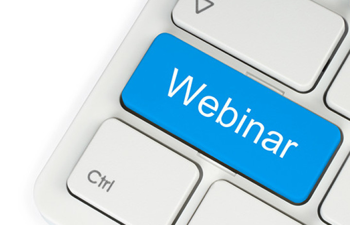 Image of a keyboard with a webinar key