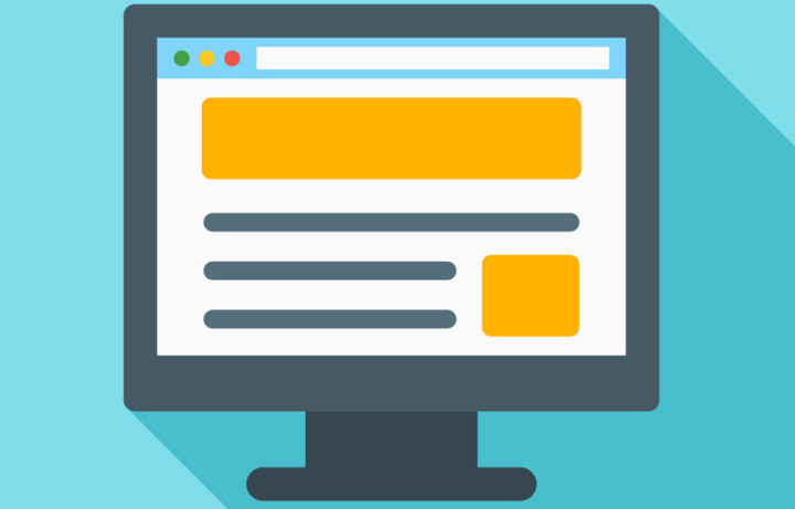 On a blue background, an image of an animated computer with a webpage shown. Bold sections of yellow highlighted on screen.