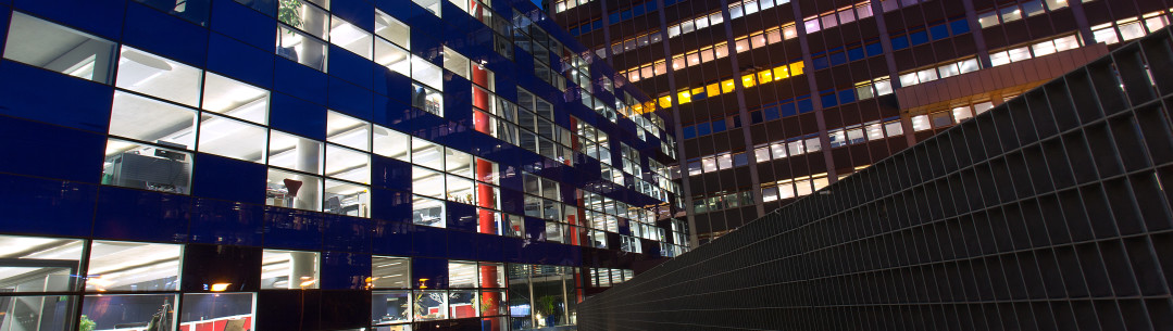 Dalby court at night