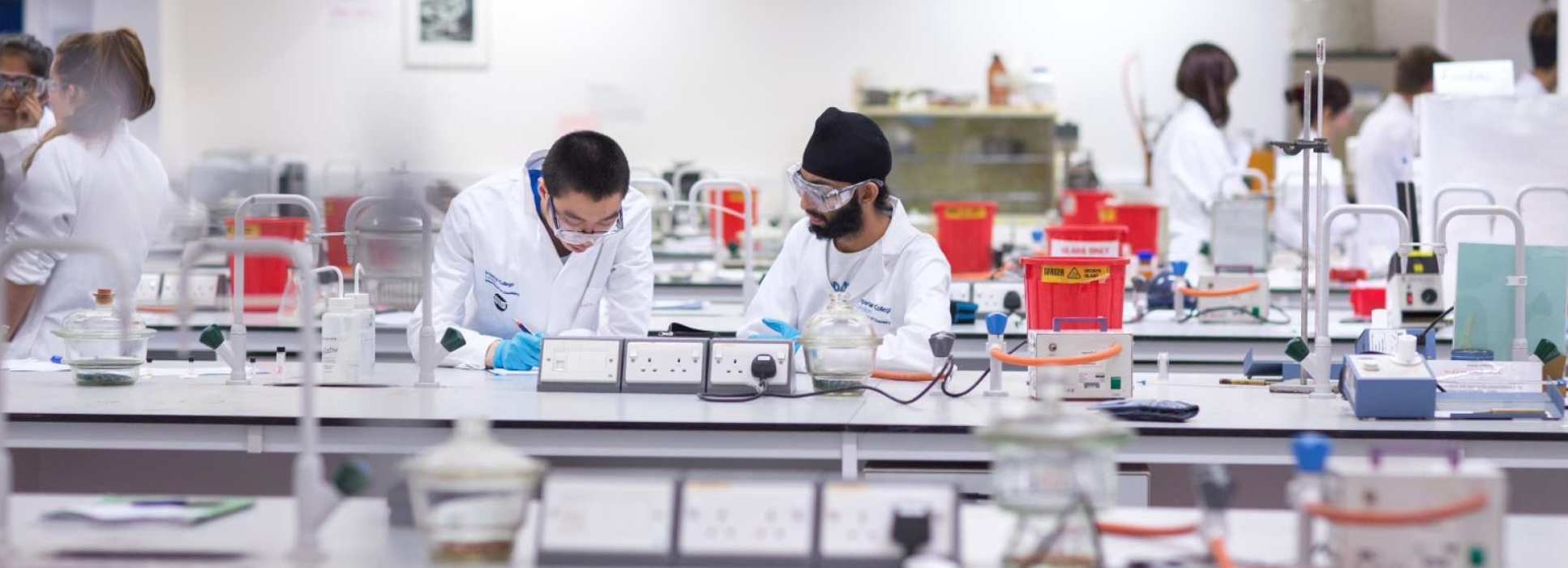 Chemistry students in the lab