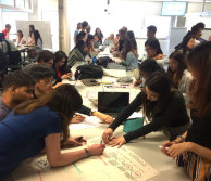Students working