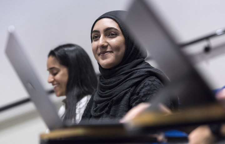 student in lecture