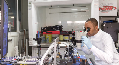 A student in a laboratory