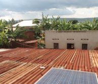 corrugated iron roof with solar panels on top