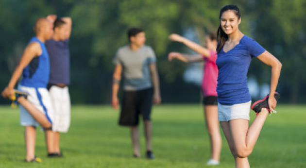 people stretching