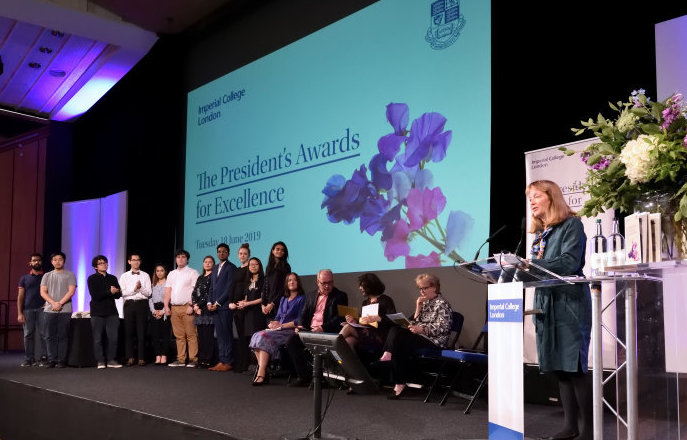 People on stage for President’s Awards for Excellence